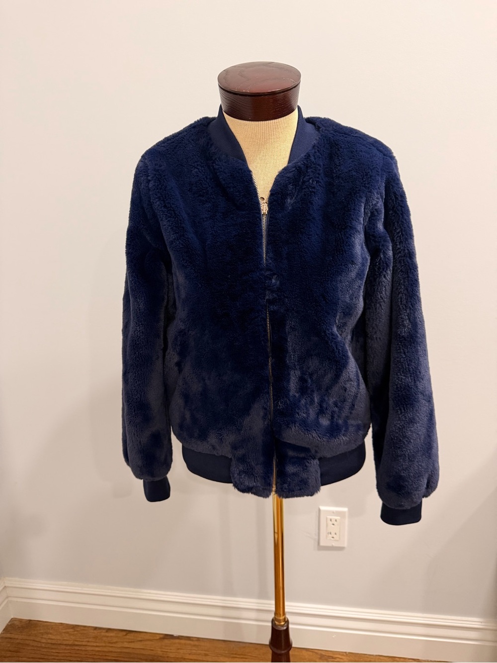 Say What? Navy Plush Puffer Jacket for Kids